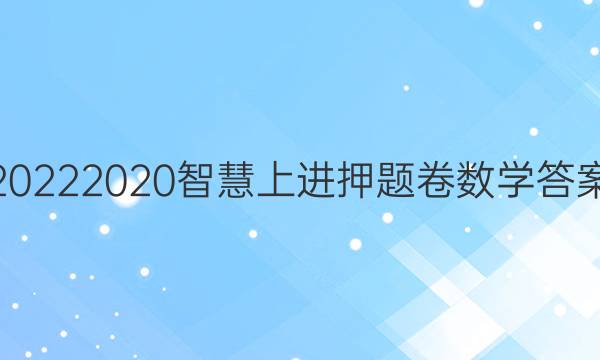 20222020智慧上进押题卷数学答案