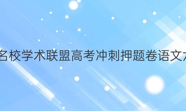 2022名校学术联盟高考冲刺押题卷语文六答案