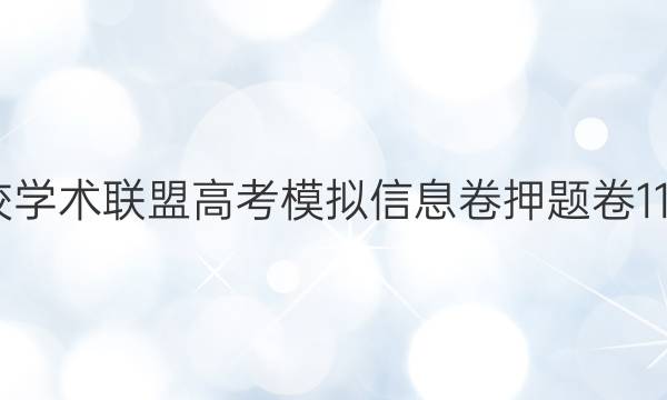 2022名校学术联盟高考模拟信息卷押题卷11数学答案