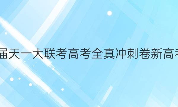 2022届天一大联考 高考全真冲刺卷 新高考 英语(四)4试题答案
