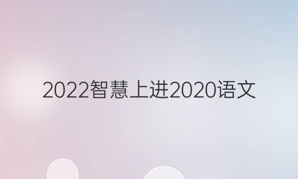 2022智慧上进2020语文(三)答案