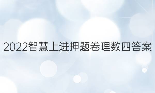2022智慧上进押题卷理数四答案