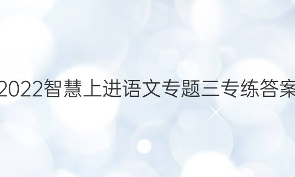 2022智慧上进语文专题三专练答案