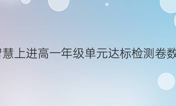 2022智慧上进高一年级单元达标检测卷数学答案