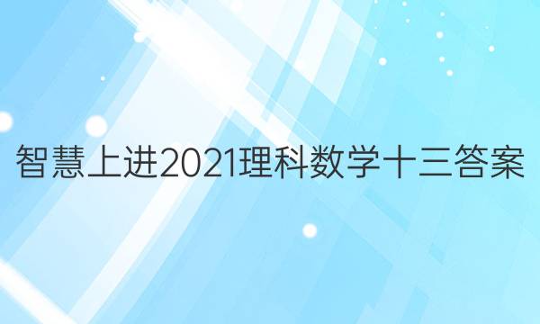 智慧上进2021理科数学十三答案
