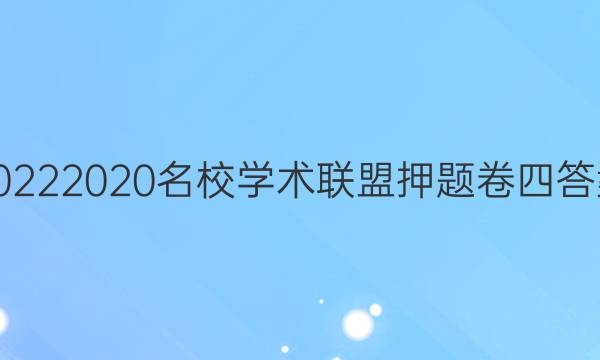 20222020名校学术联盟押题卷四答案