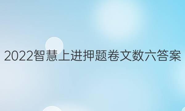 2022智慧上进押题卷文数六答案