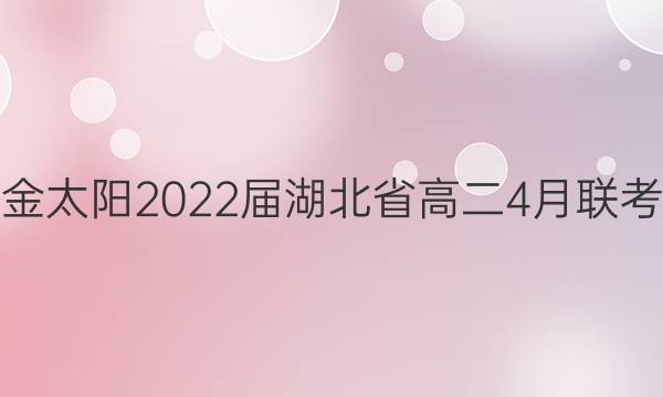 金太阳2022届湖北省高二4月联考(22-03-406B)物理答案