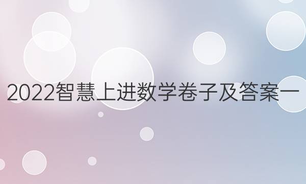 2022智慧上进数学卷子及答案一