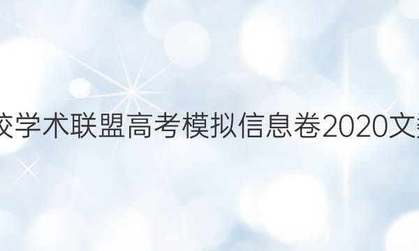 2022名校学术联盟高考模拟信息卷2020文数十答案