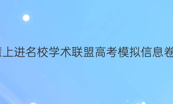2022智慧上进名校学术联盟高考模拟信息卷数学答案