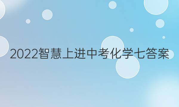 2022智慧上进中考化学七答案