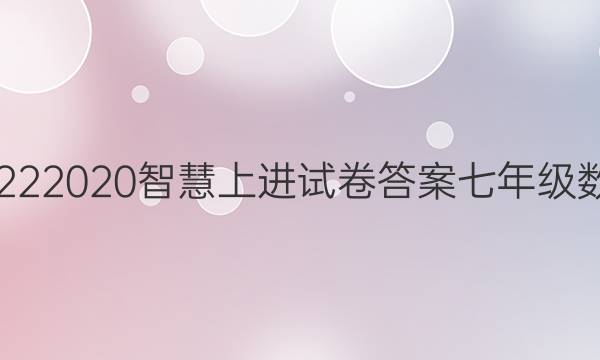 20222020智慧上进试卷答案七年级数学