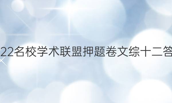 2022名校学术联盟押题卷文综十二答案