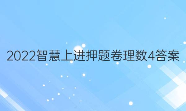2022智慧上进押题卷理数4答案