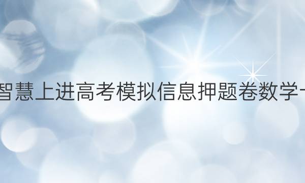 2022智慧上进高考模拟信息押题卷数学十答案