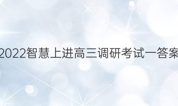 2022智慧上进高三调研考试一答案