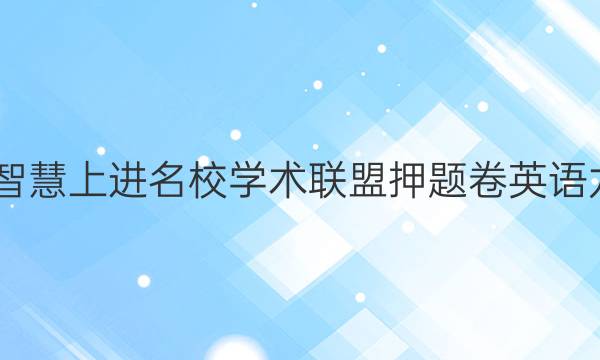 2022智慧上进名校学术联盟押题卷英语九答案