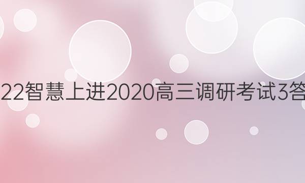 2022智慧上进2020高三调研考试3答案