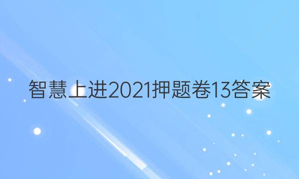 智慧上进2021押题卷13答案