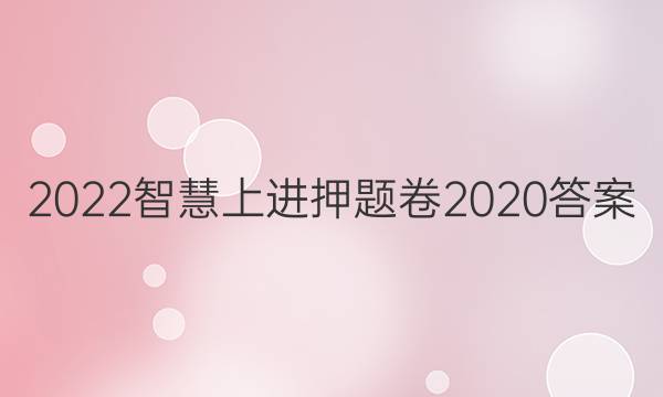2022智慧上进押题卷2020答案