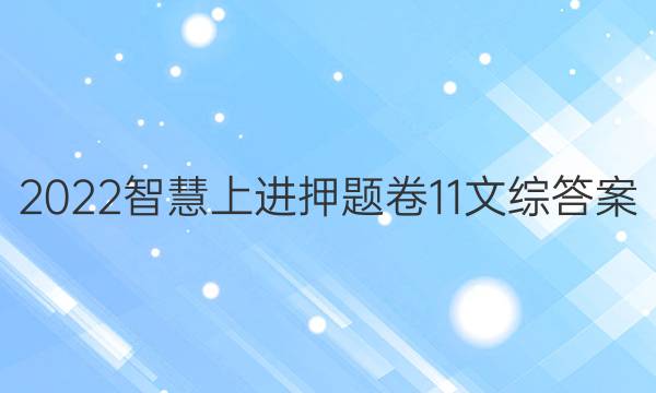 2022智慧上进押题卷11文综答案