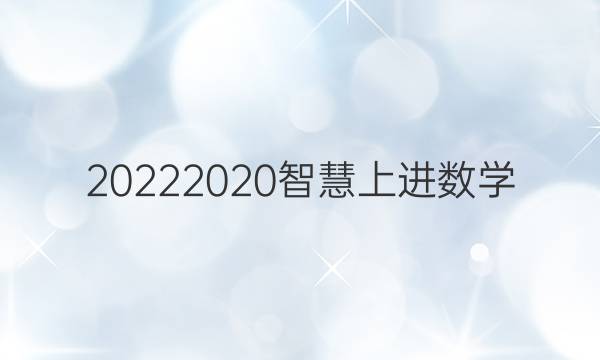 20222020智慧上进数学(一)答案