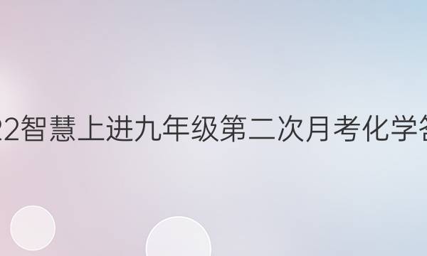 2022智慧上进九年级第二次月考化学答案