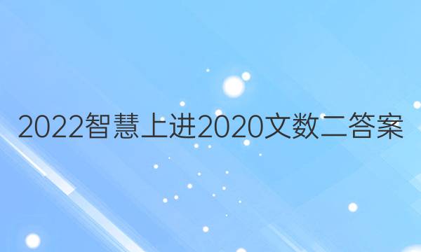 2022智慧上进2020文数二答案