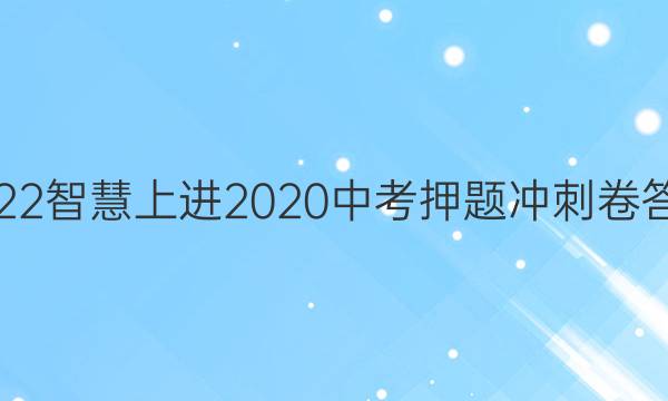 2022智慧上进2020中考押题冲刺卷答案