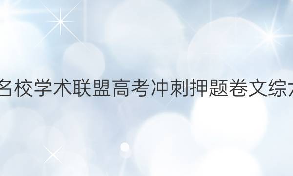 2022名校学术联盟高考冲刺押题卷文综六答案