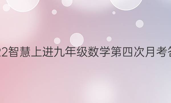 2022智慧上进九年级数学第四次月考答案