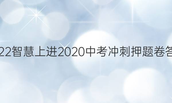 2022智慧上进2020中考冲刺押题卷答案