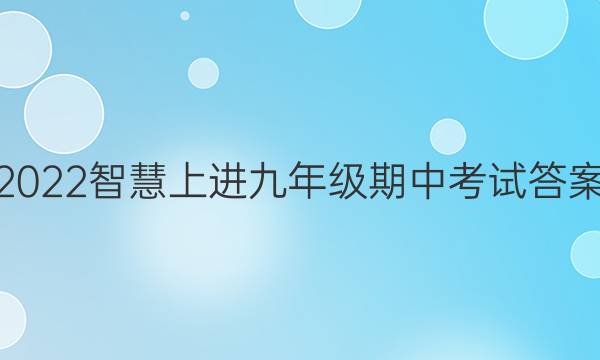 2022智慧上进九年级期中考试答案