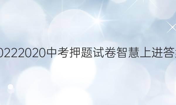 20222020中考押题试卷智慧上进答案