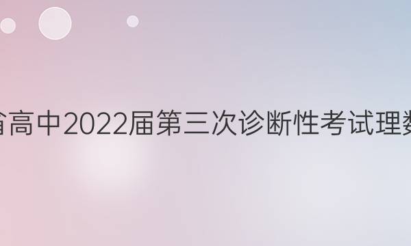 四川省高中2022届第三次诊断性考试理数答案