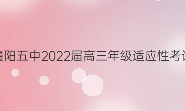 襄阳五中2022届高三年级适应性考试(二)2化学答案