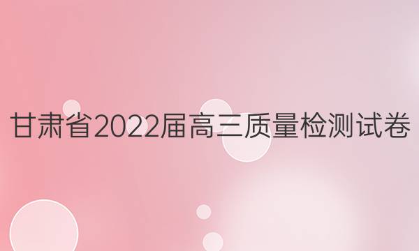 甘肃省2022届高三质量检测试卷(5月)文科数学试题答案
