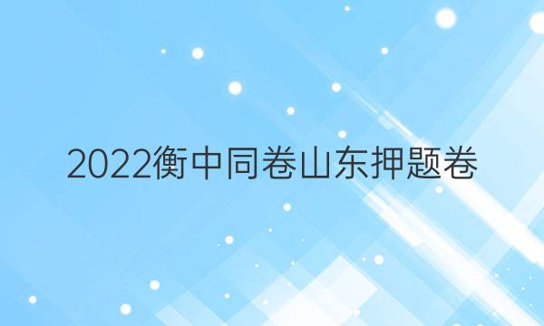 2022衡中同卷山东押题卷(二)物理试卷答案
