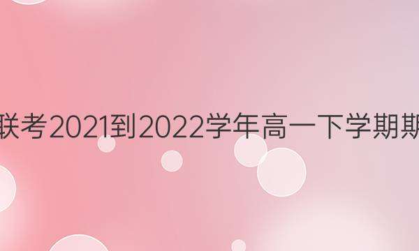 九师联盟 商开大联考2021-2022学年高一下学期期末考试英语答案
