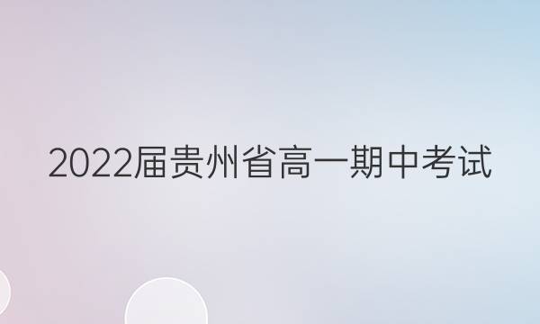 2022届贵州省高一期中考试(22-04-437A2)地理答案