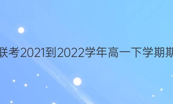 九师联盟 商开大联考2021-2022学年高一下学期期末考试地理答案
