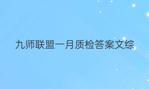 「2023九师联盟一月质检答案文综」九师联盟高三二月质量检测答案