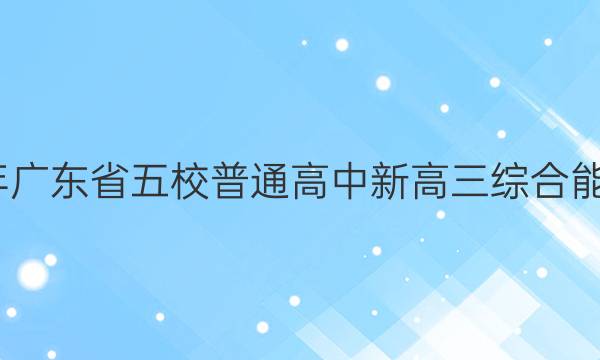 2022年广东省五校普通高中新高三综合能力检测(2022.8)思想政治B答案