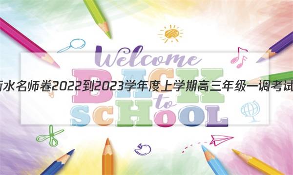 衡水名师卷 2022-2023学年度上学期高三年级一调考试(老高考)化学试题答案图片