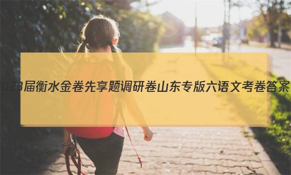 2023届衡水金卷先享题调研卷 山东专版 六语文 考卷答案图片