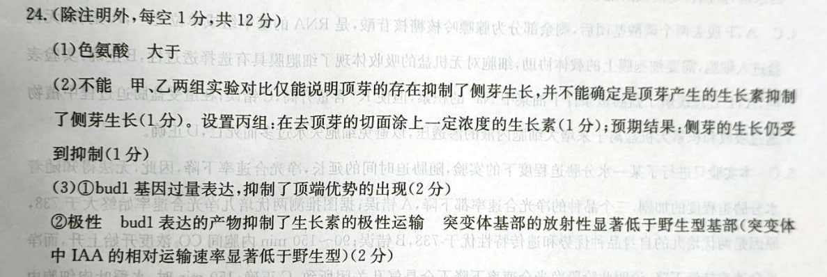 九师联盟 2022-2023学年高三12月质量检测化学X答案图片