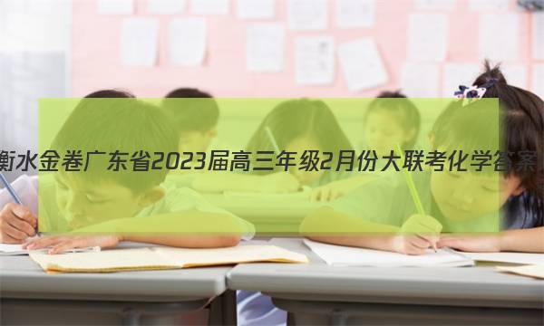 衡水金卷 广东省2023届高三年级2月份大联考化学答案