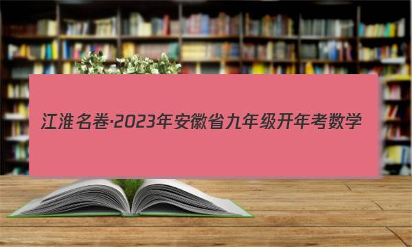 江淮名卷·2023年安徽省九年级开年考数学(沪科版)试题答案图片