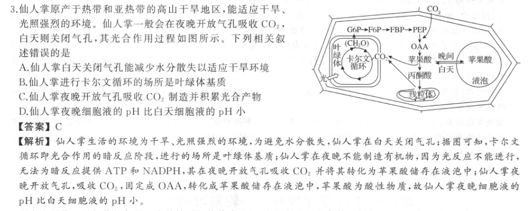 炎德英才大联考 湖南省2023年普通高中学业水平选择性考试考前演练二2生物答案图片